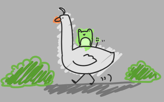 Goose and frog by XCrimson