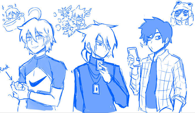 Goose, snake, frog