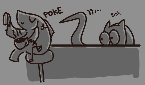 Snake poking fish by XCrimson